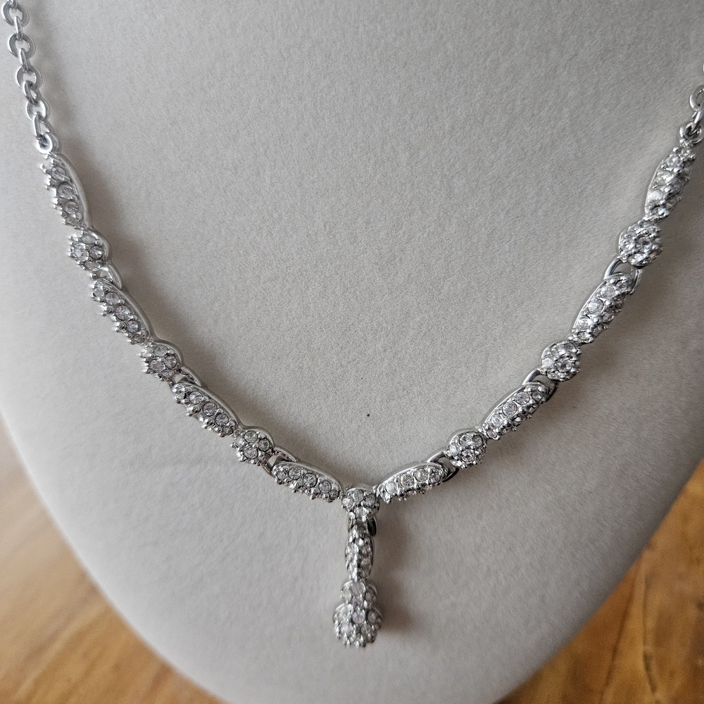 Swarovski Silver Emma Necklace with Crystal Accents - Picture 2 of 3
